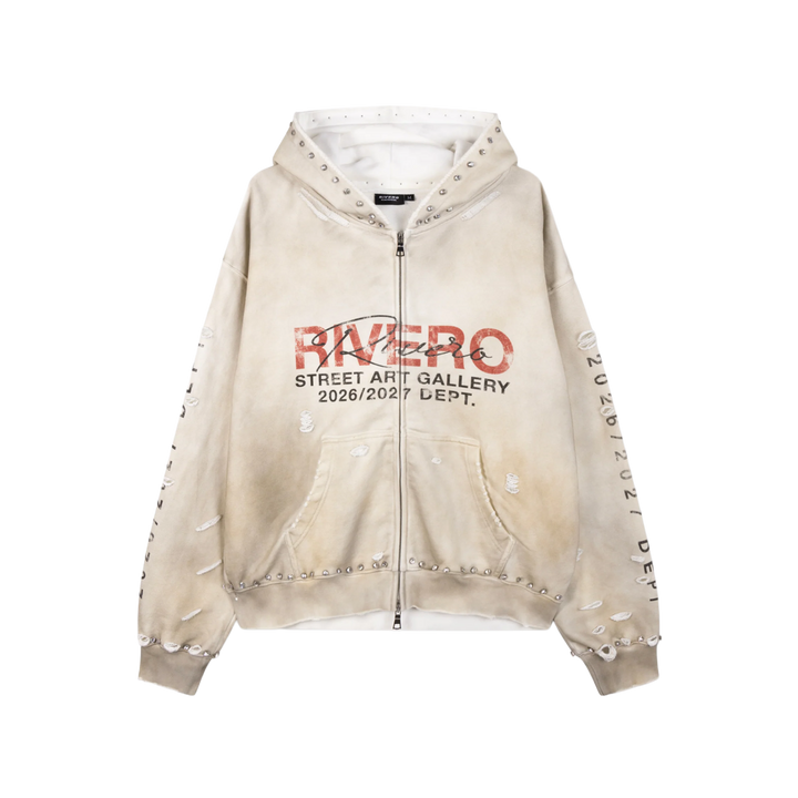 RIVERO - FADED GEMSTONE ZIP HOODIE