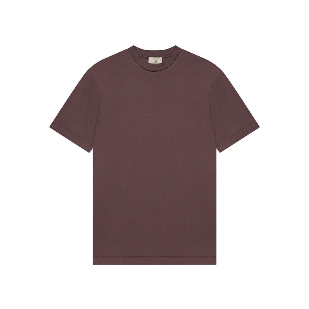 VALENZA - INTERLOCK SUPIMA T-SHIRT DARK SIENNA