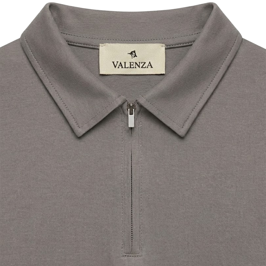 VALENZA - SUPIMA POLO MET RITSSLUITING - MOUNTAIN MIST
