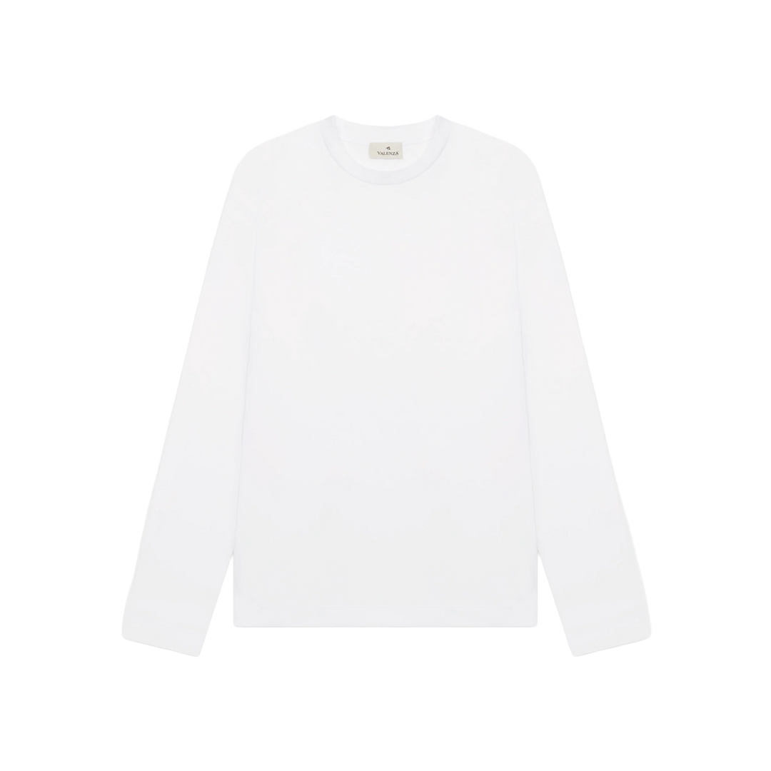 VALENZA - INTERLOCK SUPIMA T-SHIRT LONG SLEEVE - WHITE