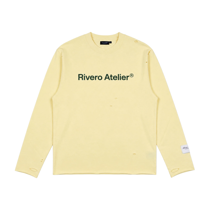 RIVERO - ATELIER DISTRESSED LONGSLEEVE - SOFT YELLOW