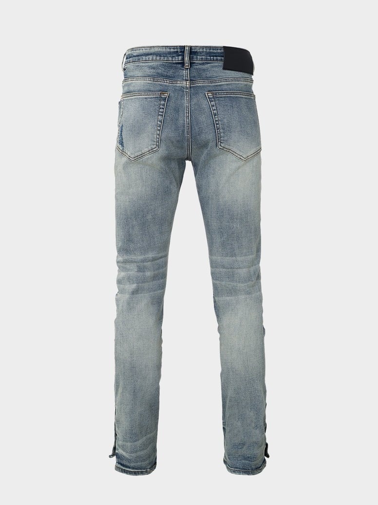 RIVERO - BUTTON RIPPED DENIM JEANS – Concept R