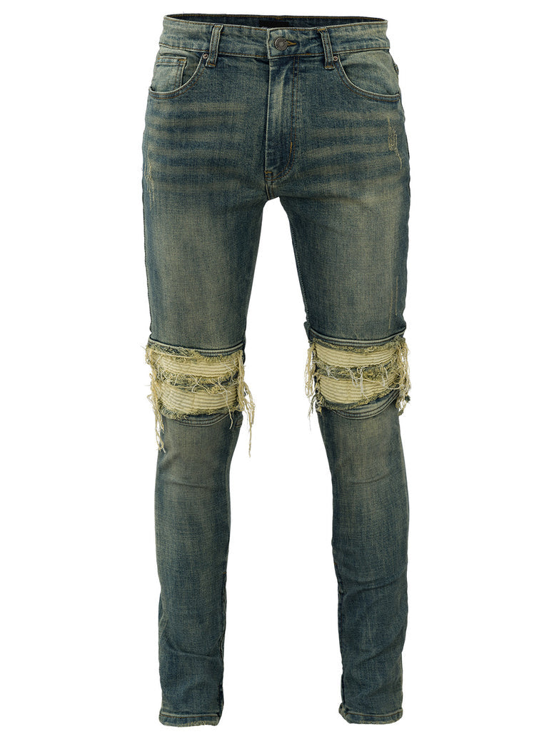 RIVERO - ZIP DENIM JEANS BEIGE – Concept R